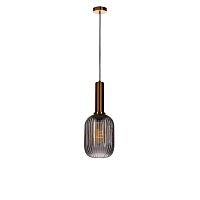 Светильник подвесной Iris 2070-A+BR LOFT IT серый чёрный 1 лампа, основание медь в стиле лофт выдувное