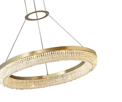 Люстра подвесная LED Карлин 07673-60,36 Kink Light прозрачная на 1 лампа, основание латунь в стиле современный кольца фото 2