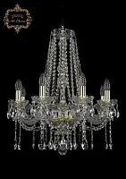 Люстра подвесная хрустальная 11.12.8.195.h-63.Gd.Sp Bohemia Art Classic прозрачная на 8 ламп, основание золотое в стиле классический 