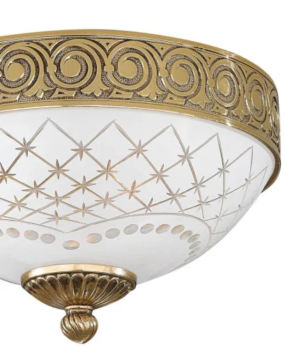 Люстра потолочная  PL 7112/2 Reccagni Angelo белая на 2 лампы, основание золотое в стиле классический  фото 2