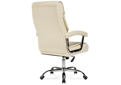 Компьютерное кресло Darin cream 15251 Woodville, бежевый/искусственная кожа, ножки/металл/хром, размеры - *1250***640*730 фото 4