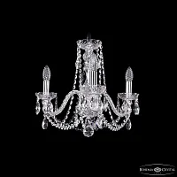 Люстра подвесная 1402/3/160 Ni Bohemia Ivele Crystal без плафона на 3 лампы, основание никель в стиле классический sp