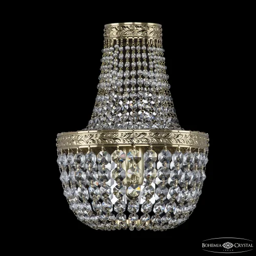 Бра 19111B/H1/20IV G Bohemia Ivele Crystal прозрачный на 2 лампы, основание золотое в стиле классический sp