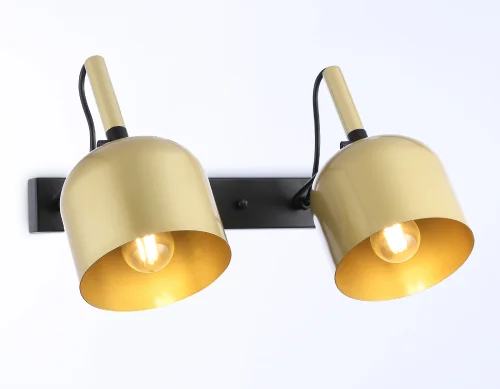 Бра TR97106 Ambrella light золотой на 2 лампы, основание чёрное в стиле современный лофт  фото 2