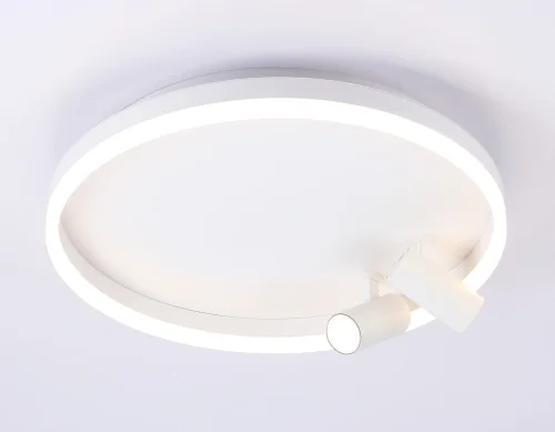 Светильник потолочный LED с пультом FL5112 Ambrella light белый 1 лампа, основание белое в стиле современный хай-тек кольца фото 2