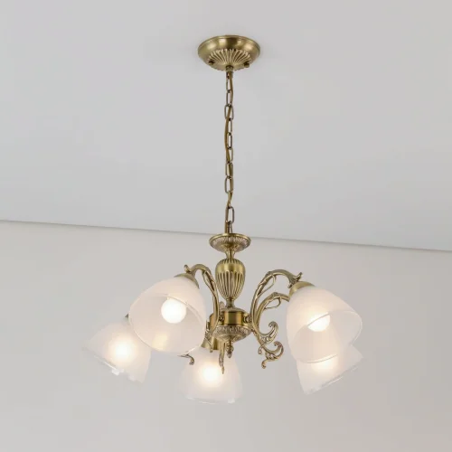 Люстра подвесная Латур CL413251 Citilux белая на 5 ламп, основание бронзовое в стиле классический  фото 5