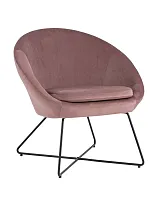 Кресло Колумбия, велюр, пыльно-розовый УТ000006619 Stool Group, розовый/велюр, ножки/металл/чёрный, размеры - ****700*660мм