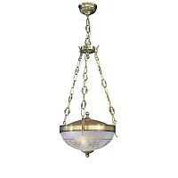 Люстра подвесная  L 6012/2 Reccagni Angelo белая прозрачная на 2 лампы, основание античное бронза в стиле классический 