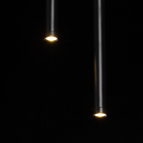 Светильник подвесной LED Ракурс 631018502 DeMarkt чёрный 1 лампа, основание чёрное в стиле хай-тек современный каскад трубочки фото 3