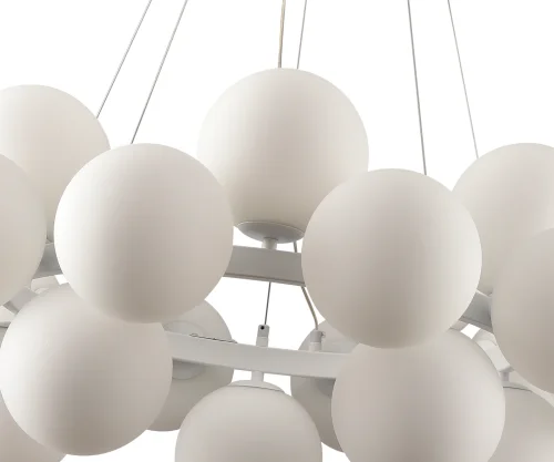 Люстра подвесная Сида 07508-20,01 Kink Light белая на 20 ламп, основание белое в стиле современный молекула шар фото 2
