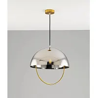 Светильник подвесной Lond V10390-1P Moderli серый чёрный 1 лампа, основание латунь в стиле современный 