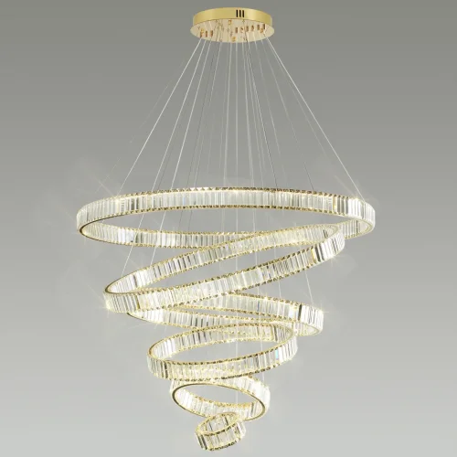 Люстра подвесная LED Vekia 5015/260L Odeon Light прозрачная на 1 лампа, основание золотое в стиле современный  фото 4