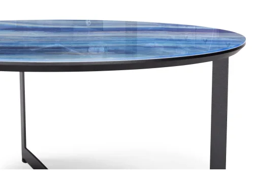Журнальный столик Роб D-700 лазурит / черный 553551 Woodville столешница синяя из стекло фото 5