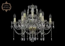 Люстра подвесная хрустальная 11.12.6+3.195.Gd.Sp Bohemia Art Classic прозрачная на 9 ламп, основание золотое в стиле классический Люстра подвесная хрустальная 11.12.6+3.195.Gd.Sp Bohemia Art Classic прозрачная на 9 ламп, основание золотое в стиле классический