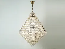 Люстра каскадная 10125+43/C gold Newport прозрачная на 48 ламп, основание золотое в стиле американский современный 