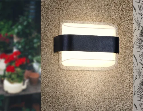 Бра LED Wallers Wall FW301 Ambrella light белый прозрачный на 1 лампа, основание чёрное в стиле хай-тек современный  фото 2
