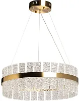 Люстра подвесная LED с пультом Бриз 230010901 DeMarkt прозрачная на 1 лампу, основание золотое в стиле современный с пультом Люстра подвесная LED с пультом Бриз 230010901 DeMarkt прозрачная на 1 лампу, основание золотое в стиле современный с пультом