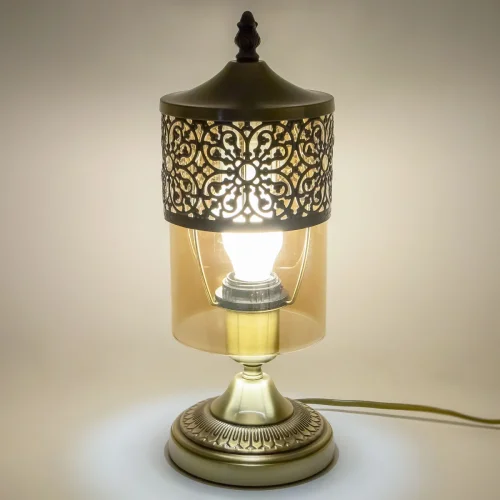 Настольная лампа Эмир CL467813 Citilux янтарная 1 лампа, основание бронзовое металл в стиле восточный  фото 10