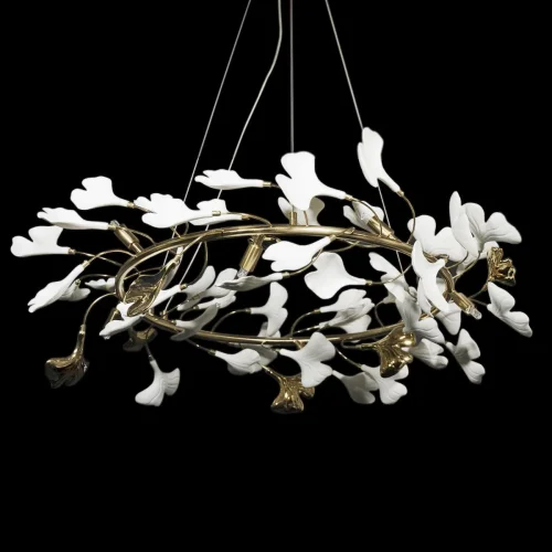 Люстра подвесная Fleur 10124/8 LOFT IT белая на 8 ламп, основание золотое в стиле арт-деко флористика  фото 4