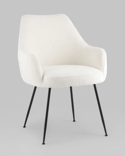 Кресло Floret, белый УТ000037004 Stool Group, белый/ткань, ножки/металл/чёрный, размеры - *835***610*650мм