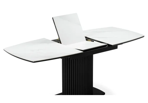 Керамический стол Фестер 140(180)х80х76 белый мрамор / черный  572420 Woodville столешница белая из керамика фото 5