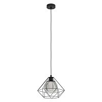 Светильник подвесной Vernham 43482 Eglo чёрный серый 1 лампа, основание чёрное в стиле современный лофт 