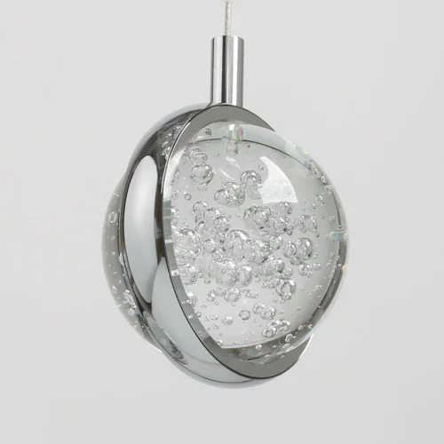 Светильник подвесной LED Капелия 730011601 DeMarkt прозрачный 1 лампа, основание хром в стиле современный  фото 5