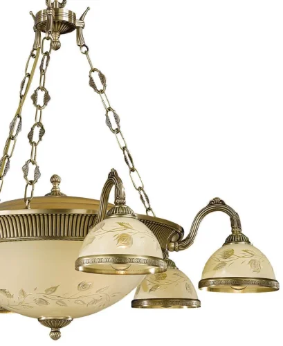 Люстра подвесная  L 6208/6+4 Reccagni Angelo жёлтая на 10 ламп, основание античное бронза в стиле классический  фото 3