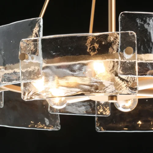 Люстра подвесная Илоника 451011506 MW-Light прозрачная на 6 ламп, основание золотое в стиле современный  фото 5