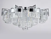 Люстра потолочная хрустальная 4356+6/PL chrome Newport прозрачная на 12 ламп, основание хром в стиле классика 