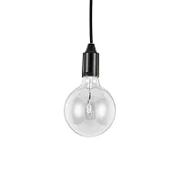 Светильник подвесной лофт EDISON SP1 NERO Ideal Lux без плафона 1 лампа, основание чёрное в стиле современный 