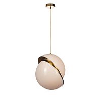 Светильник подвесной Crescent 5063-B LOFT IT белый 1 лампа, основание золотое в стиле арт-деко шар