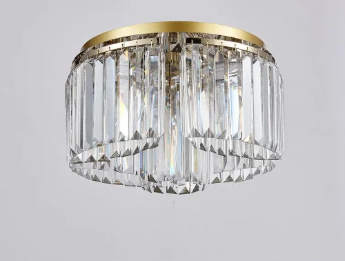 Люстра потолочная хрустальная 4354/PL gold Newport прозрачная на 4 лампы, основание золотое в стиле классический 