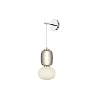 Бра LED Pattern MOD267WL-L18CH3K Maytoni серый белый 1 лампа, основание хром в стиле арт-деко современный 