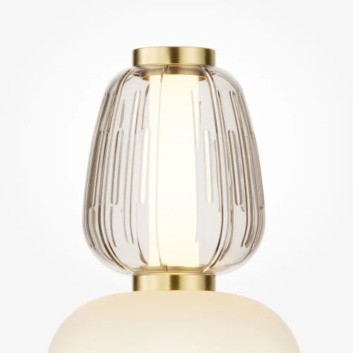 Настольная лампа LED Pattern MOD267TL-L28G3K Maytoni прозрачная белая 1 лампа, основание золотое металл в стиле арт-деко современный  фото 3