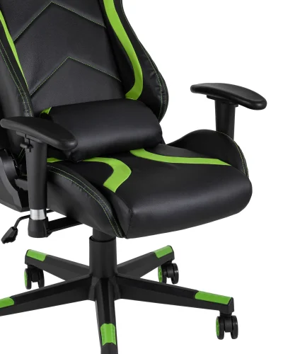 Кресло спортивное TopChairs Cayenne зеленое УТ000004602 Stool Group, зелёный/экокожа, ножки/металл/чёрный, размеры - ****640*530 фото 8