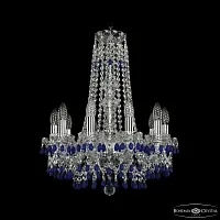 Люстра подвесная 1410/10/160/h-60 Ni V3001 Bohemia Ivele Crystal без плафона на 10 ламп, основание никель в стиле классический виноград