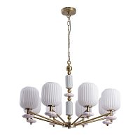 Люстра подвесная Alegra 8334/8 Lumion белая на 8 ламп, основание бронзовое в стиле классический Люстра подвесная Alegra 8334/8 Lumion белая на 8 ламп, основание бронзовое в стиле классический