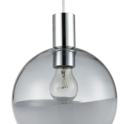 Светильник подвесной Unicum VL5373P11 Vele Luce серый чёрный 1 лампа, основание хром в стиле современный шар фото 2