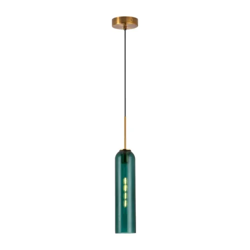 Светильник подвесной Celebria V6060-1P Moderli зелёный 1 лампа, основание золотое в стиле современный трубочки фото 2