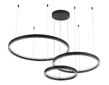 Люстра подвесная LED FL5882 Ambrella light чёрная на 1 лампа, основание чёрное в стиле хай-тек модерн кольца