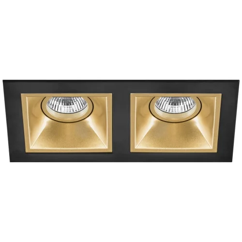 Светильник точечный Domino quadro D5270303 Lightstar золотой 2 лампы, основание чёрное в стиле хай-тек современный 