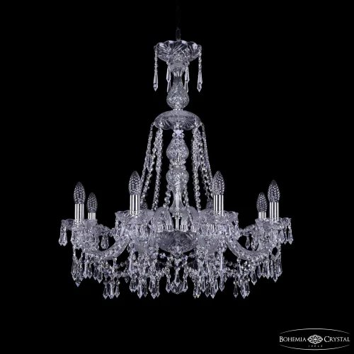 Люстра подвесная 1403/8/240/XL-75 Ni Bohemia Ivele Crystal без плафона на 8 ламп, основание никель в стиле классический sp