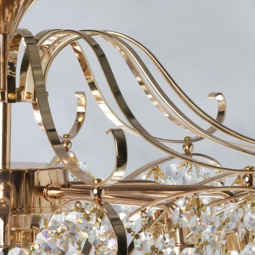 Люстра подвесная Бриз 111016108 DeMarkt прозрачная на 8 ламп, основание золотое в стиле классический  фото 9