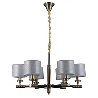 Люстра подвесная Albinia OML-57303-06 Omnilux серая на 6 ламп, основание бронзовое в стиле классический Люстра подвесная Albinia OML-57303-06 Omnilux серая на 6 ламп, основание бронзовое в стиле классический