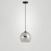 Светильник подвесной Silestia V1690-1P Moderli серый чёрный 1 лампа, основание чёрное в стиле современный шар