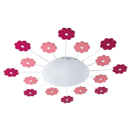 Светильник потолочный VIKI 1 92147 Eglo белый 1 лампа, основание розовое в стиле для детской 