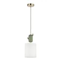 Светильник подвесной Cactus 5425/1 Odeon Light  1 лампа, основание зелёное золотое в стиле современный 