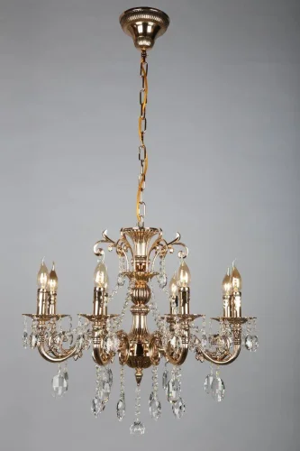 Люстра подвесная Aosta OML-78903-08 Omnilux без плафона на 8 ламп, основание золотое в стиле классический  фото 7
