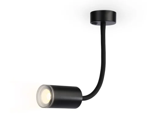 Бра с выключателем FW2470 Ambrella light чёрный на 1 лампа, основание чёрное в стиле современный хай-тек гибкая ножка для чтения